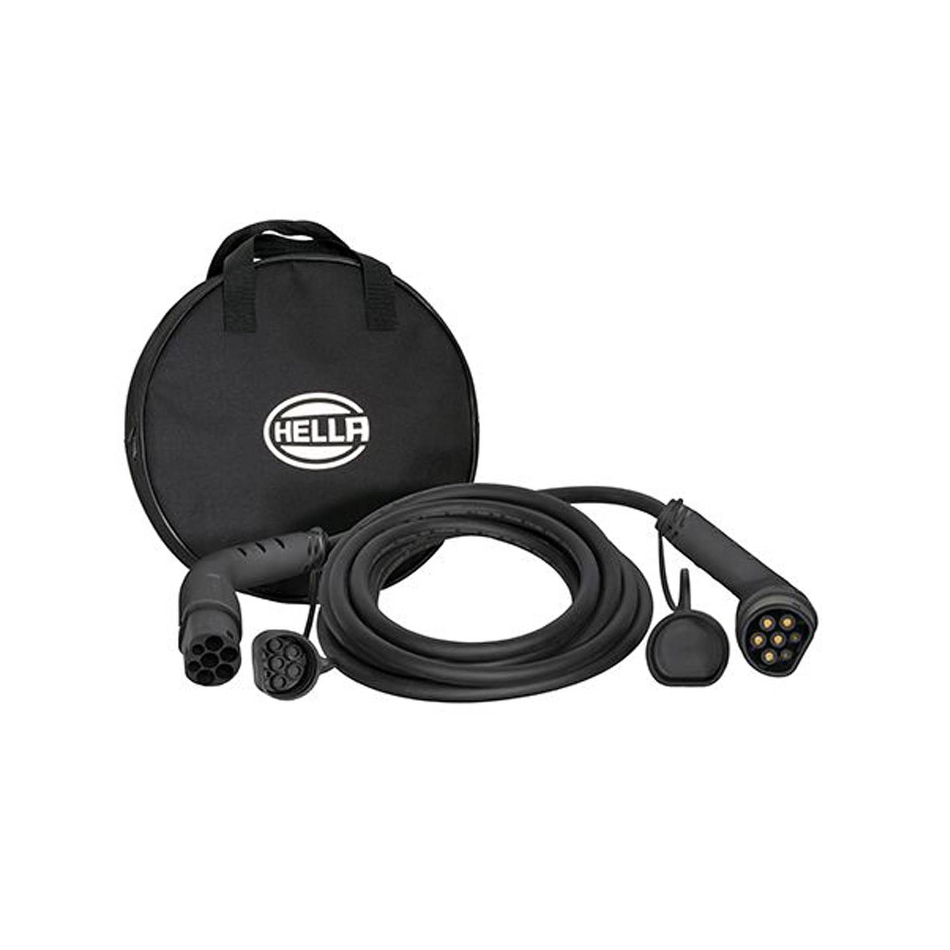 HELLA 8KE 358 255-051 Typ 2 Ladekabel 22KW für EV Elektroautos und Plug-in Hybrid - 3phasig - 32 A - 6 Meter - Mode 3 Ladekabel Elektroauto schwarz von Hella