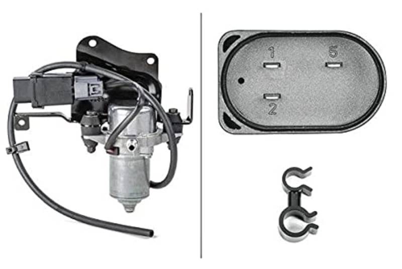 HELLA 8TG 009 428-401 Unterdruckpumpe, Bremsanlage - 12V - 3-polig - elektrisch - mit Halter von Hella