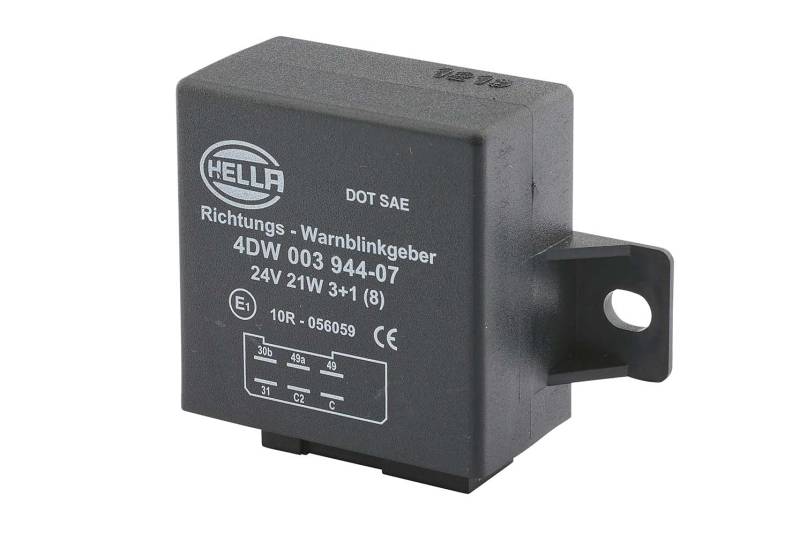 HELLA 4DW 003 944-071 Blinkgeber - 24V - 6-polig - Anbau/geschraubt - elektronisch - mit Halter von Hella