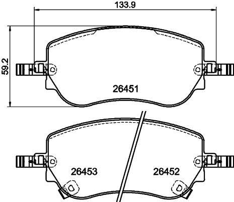 HELLA PAGID Bremsbeläge vorne - vier Bremsbeläge pro Set - T2932 - für u.a. FIAT - 8DB 355 043-861 von Hella