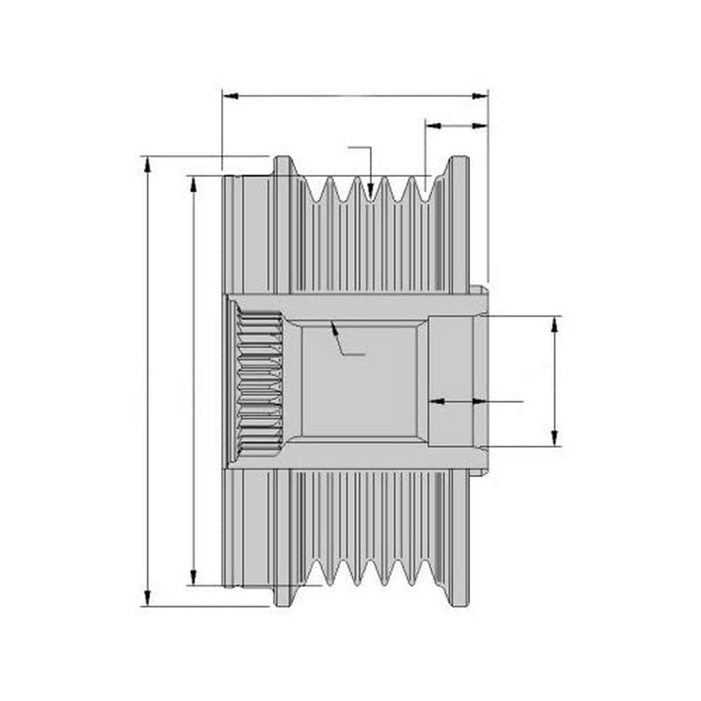 HELLA 9XU 358 038-031 Generatorfreilauf - Gewindemaß: M16x1,5 - Anzahl der Rillen: 6 - mit Kappe von Hella