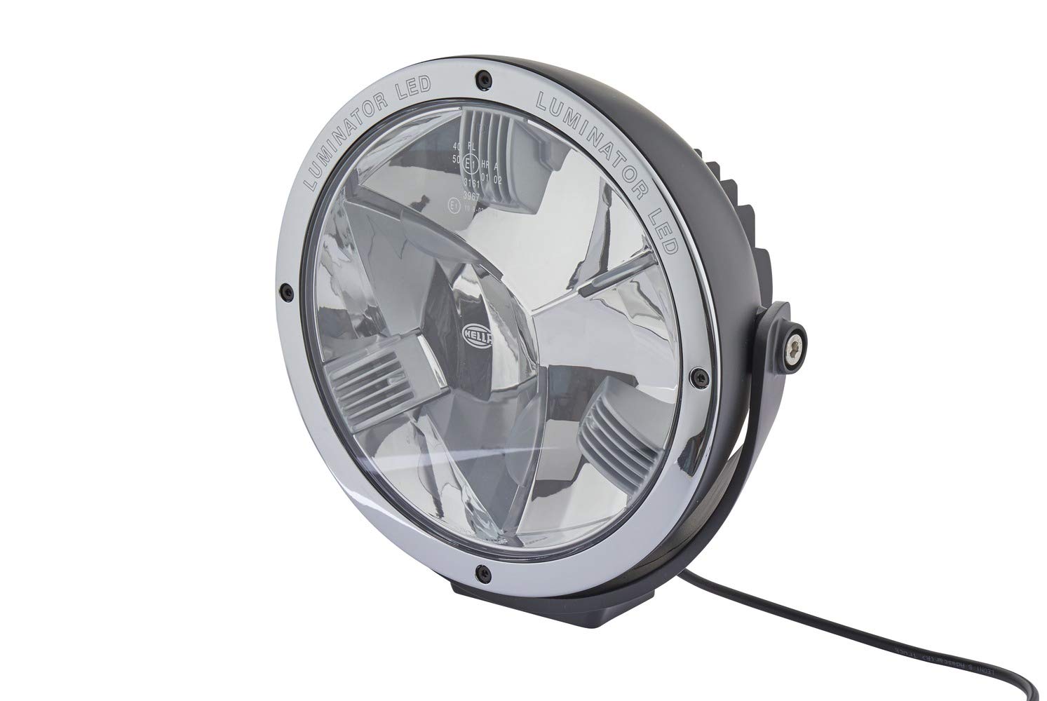 HELLA LED Fernscheinwerfer - Luminator LED - 12V / 24V - rund - Referenzzahl: 40 - glasklare Streuscheibe - glasklar - Kabel: 800mm - rechts/links - 1F8 011 002-201 von Hella