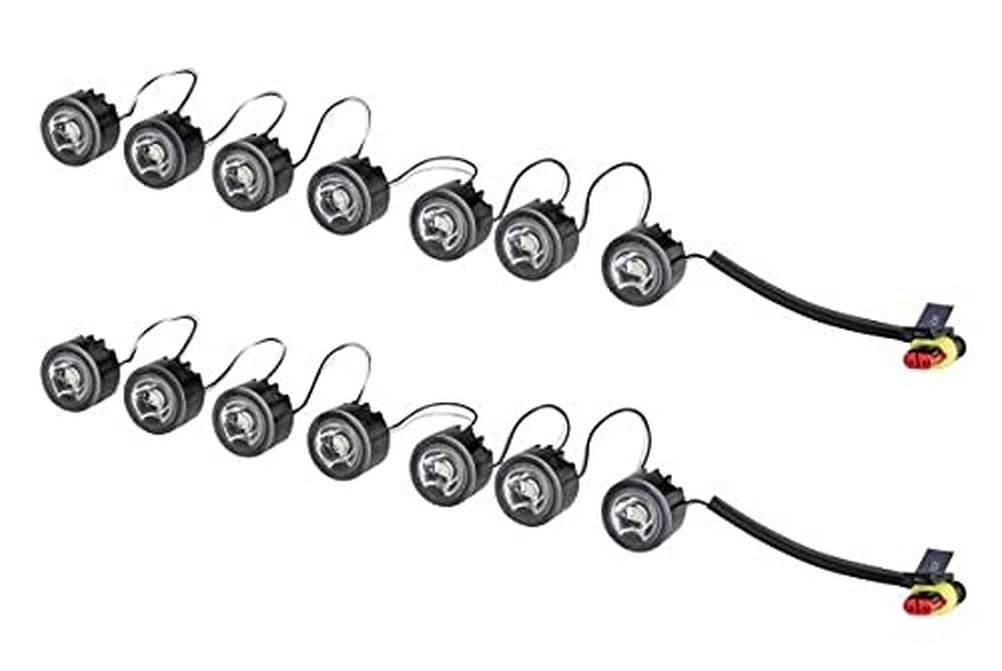 HELLA LED Tagfahrleuchtensatz - LEDayFlex - 24V / 12V - rund - SAE - glasklar - Kabel: 120mm - Fahrzeugfront - Satz - 2PT 010 458-751 von Hella