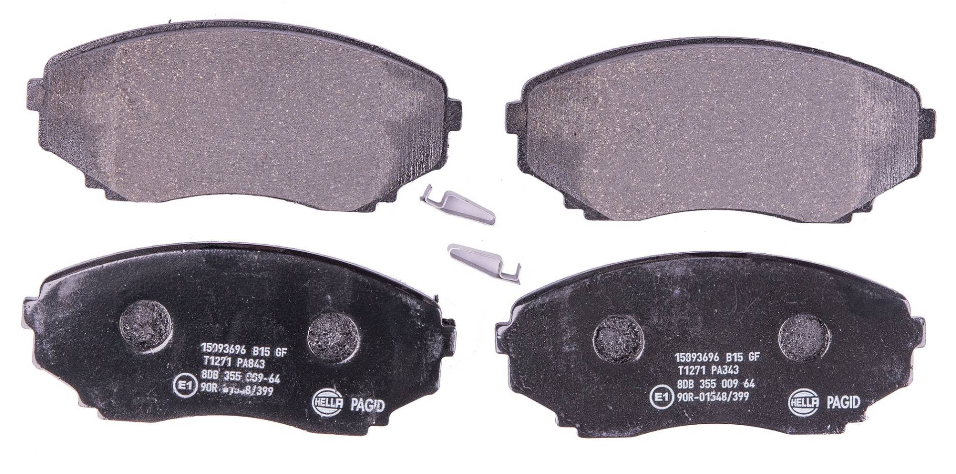 HELLA PAGID Bremsbeläge vorne - mit akustischer Verschleißwarnung - vier Bremsbeläge pro Set - T1271 - für u.a. MAZDA - 8DB 355 009-641 von Hella