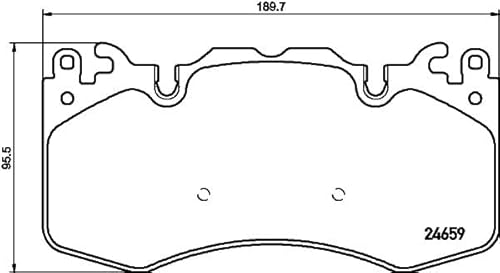 HELLA PAGID Bremsbeläge vorne - nicht für Verschleißwarnanzeiger vorbereitet - vier Bremsbeläge pro Set - T2113 - für u.a. LAND ROVER - 8DB 355 016-151 von Hella