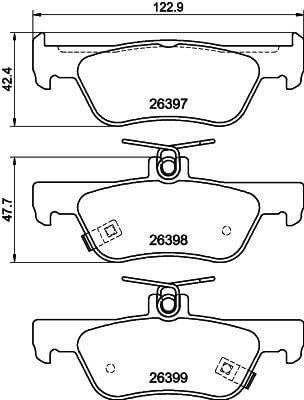 HELLA Bremsbeläge hinten - mit akustischer Verschleißwarnung - vier Bremsbeläge pro Set - T2918 - für u.a. HONDA - 8DB 355 043-091 von Hella