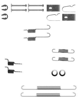 HELLA PAGID 8DZ 355 200-801 Zubehörsatz, Bremsbacken - X0136 - Bremssystem: Akebono - für u.a. KIA von Hella