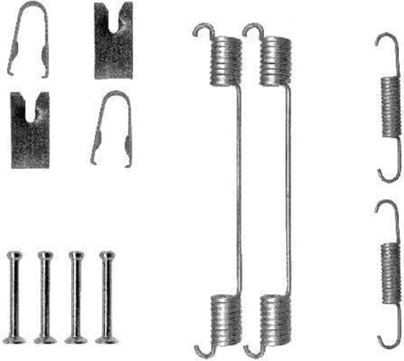 HELLA 8DZ 355 200-871 Zubehörsatz, Bremsbacken - X0144 - Bremssystem: AP Lockheed - für u.a. AUDI / CADILLAC / CHEVROLET / FIAT von Hella