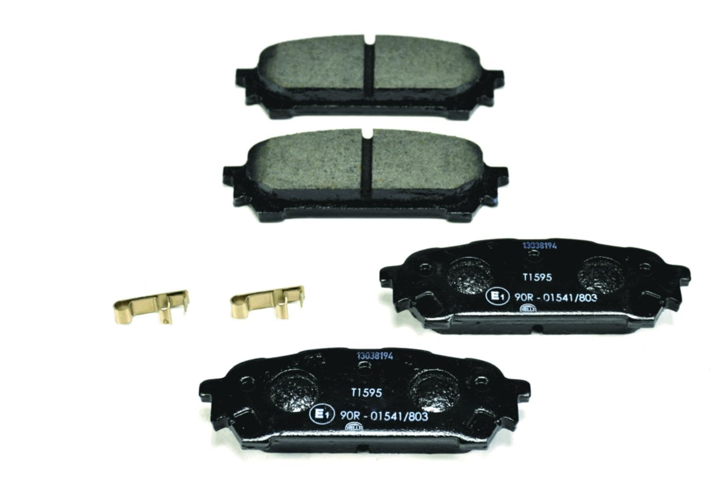 HELLA Bremsbeläge hinten - mit akustischer Verschleißwarnung - vier Bremsbeläge pro Set - T1595 - für u.a. SUBARU - 8DB 355 012-311 von Hella