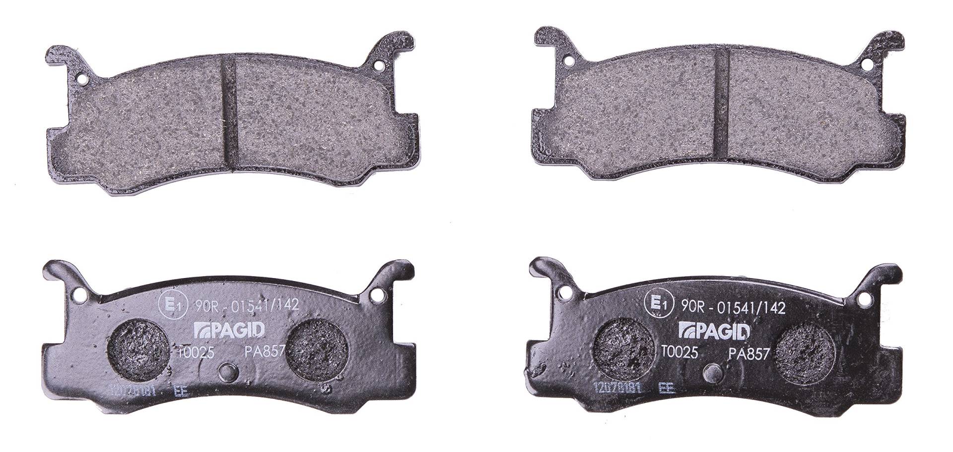 HELLA PAGID Bremsbeläge hinten - nicht für Verschleißwarnanzeiger vorbereitet - vier Bremsbeläge pro Set - T0025 - für u.a. DAIHATSU / EUNOS / FORD / MAZDA - 8DB 355 005-701 von Hella