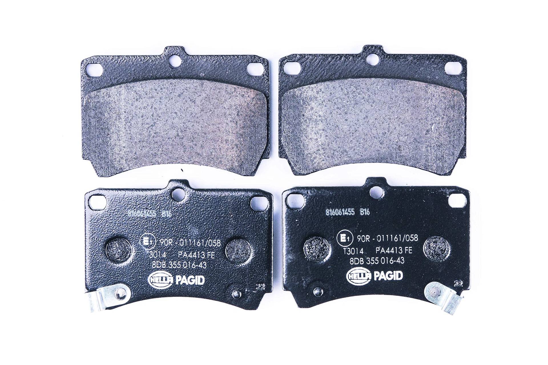 HELLA Bremsbeläge vorne - mit akustischer Verschleißwarnung - vier Bremsbeläge pro Set - T3014 - für u.a. FORD / KIA / MAZDA - 8DB 355 016-431 von Hella