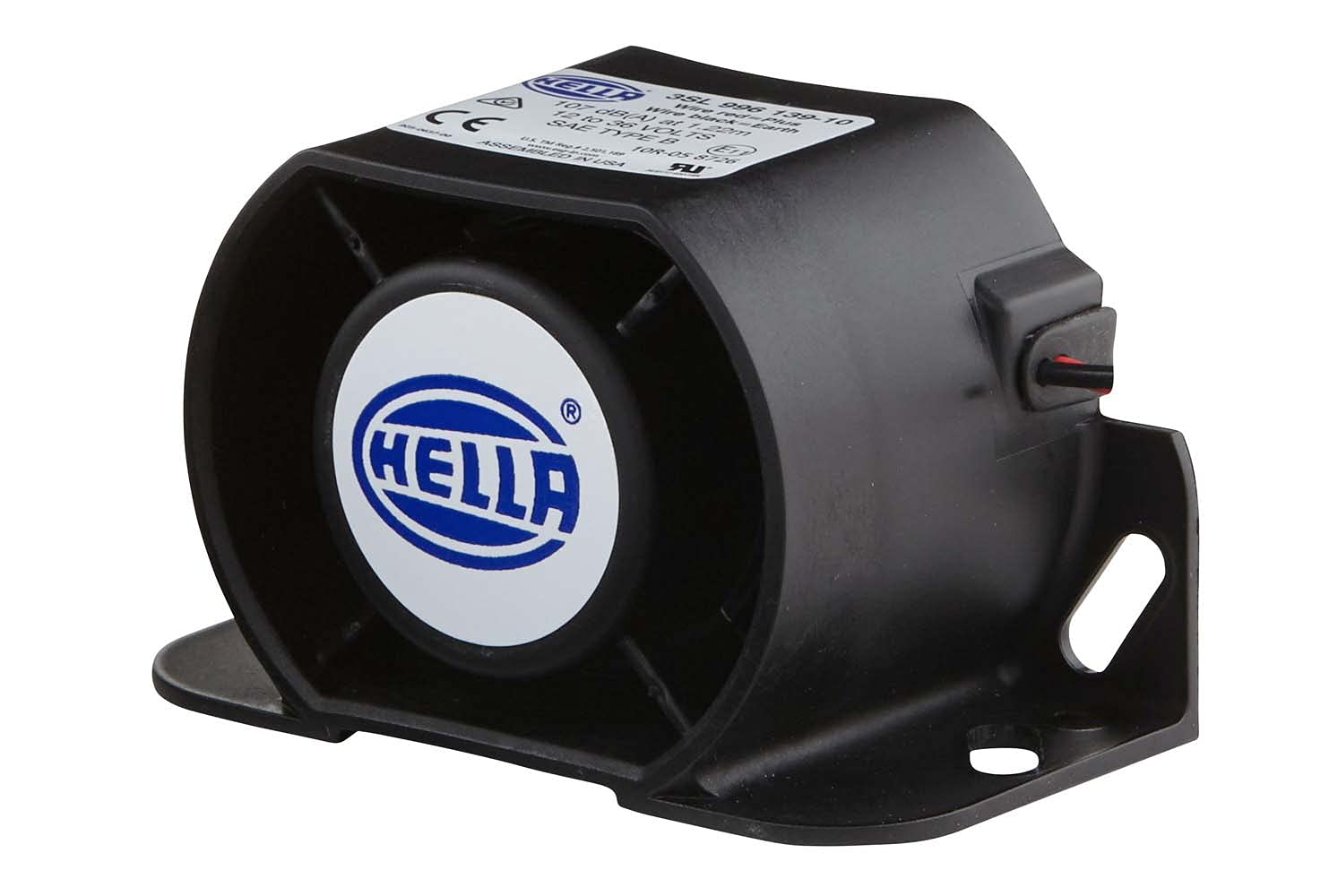 HELLA Rückfahrwarner - 107dB(A) - Frequenzbereich: 1300Hz - SAE - geschraubt - Kabel: 171mm - Stecker: offene Kabelenden - Menge: 1 - 3SL 996 139-101 von Hella