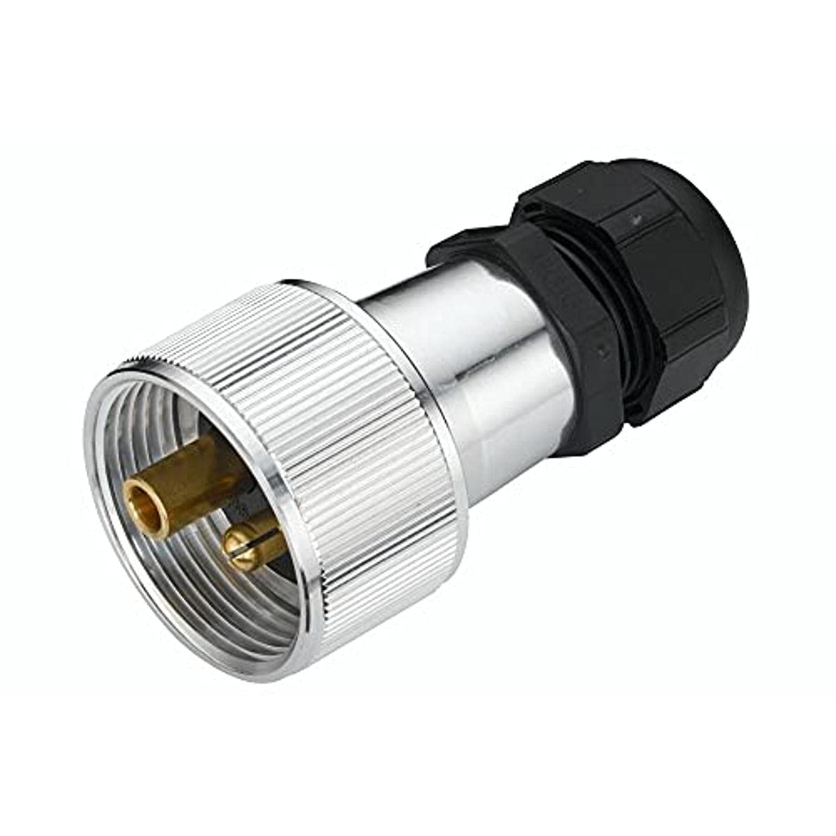 HELLA Stecker - 2-polig - Stecker: Schraubkontakt - mit Kabelverschraubung - Länge: 80mm - Aluminium - silber - DIN/ISO: 14690 - Menge: 1 - 8JA 001 925-001 von Hella