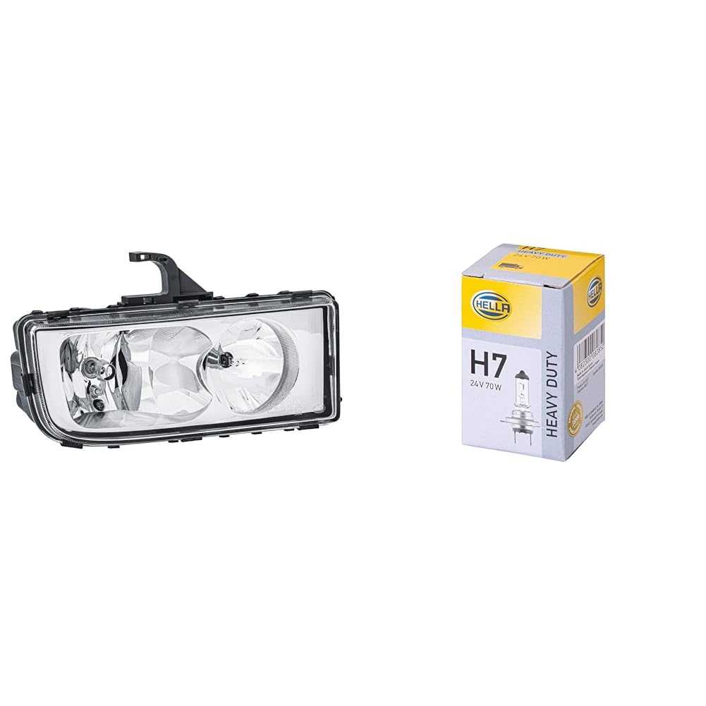 Halogen-Hauptscheinwerfer - für u.a. Mercedes-Benz Axor II - ECE - für Linksverkehr - rechts & Halogen-Glühlampe - H7 - von Hella