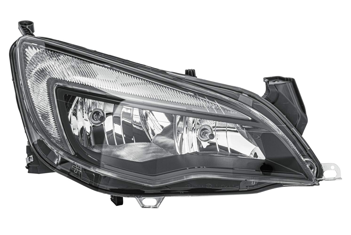 HELLA 1EG 010 011-621 Halogen/FF Scheinwerfer - für u.a. Opel Astra J (P10) - schwarz - ECE - für Rechtsverkehr - rechts von Hella