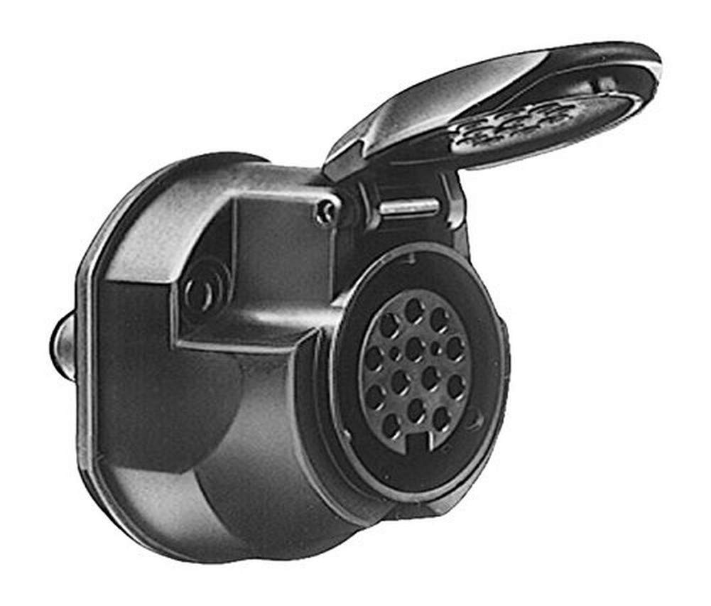 HELLA Steckdose - 12V - 13-polig - Stecker: Schraubkontakt - Ø: 72mm - schwarz - DIN/ISO: 11446 - Blister - Menge: 1 - 8JB 005 949-012 von Hella