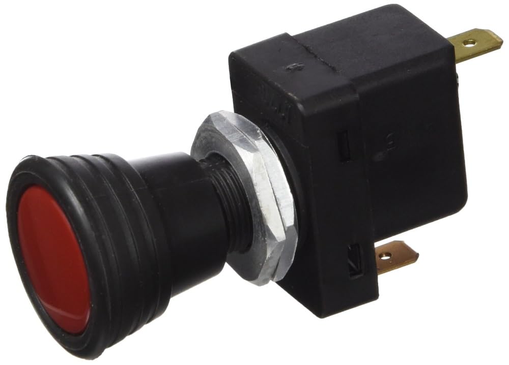 HELLA Schalter - S05 - Zugbetätigung - 12V / 24V - Anschlussanzahl: 3 - geschraubt - Ein/Aus Schalter - Halogen - Bohrung-Ø: 14.5mm - Schalterbeleuchtung: rot - 6ED 004 778-011 von Hella