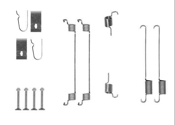 Zubehörsatz, Bremsbacken Hinterachse Hella 8DZ 355 205-811 von Hella