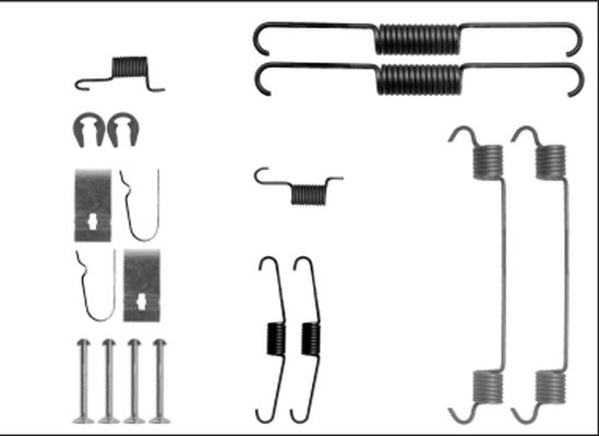 Zubehörsatz, Bremsbacken Hinterachse Hella 8DZ 355 205-881 von Hella