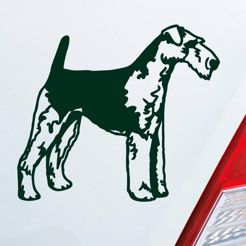 Hellweg Druckerei Airedale Terrier Dog Tier Hund Auto Aufkleber Sticker Heckscheibenaufkleber von Hellweg Druckerei