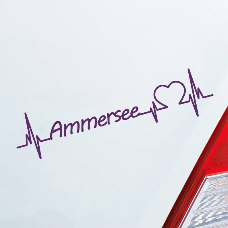 Hellweg Druckerei Ammersee Herz Puls See Sea Liebe Love Auto Aufkleber Sticker Heckscheibenaufkleber von Hellweg Druckerei