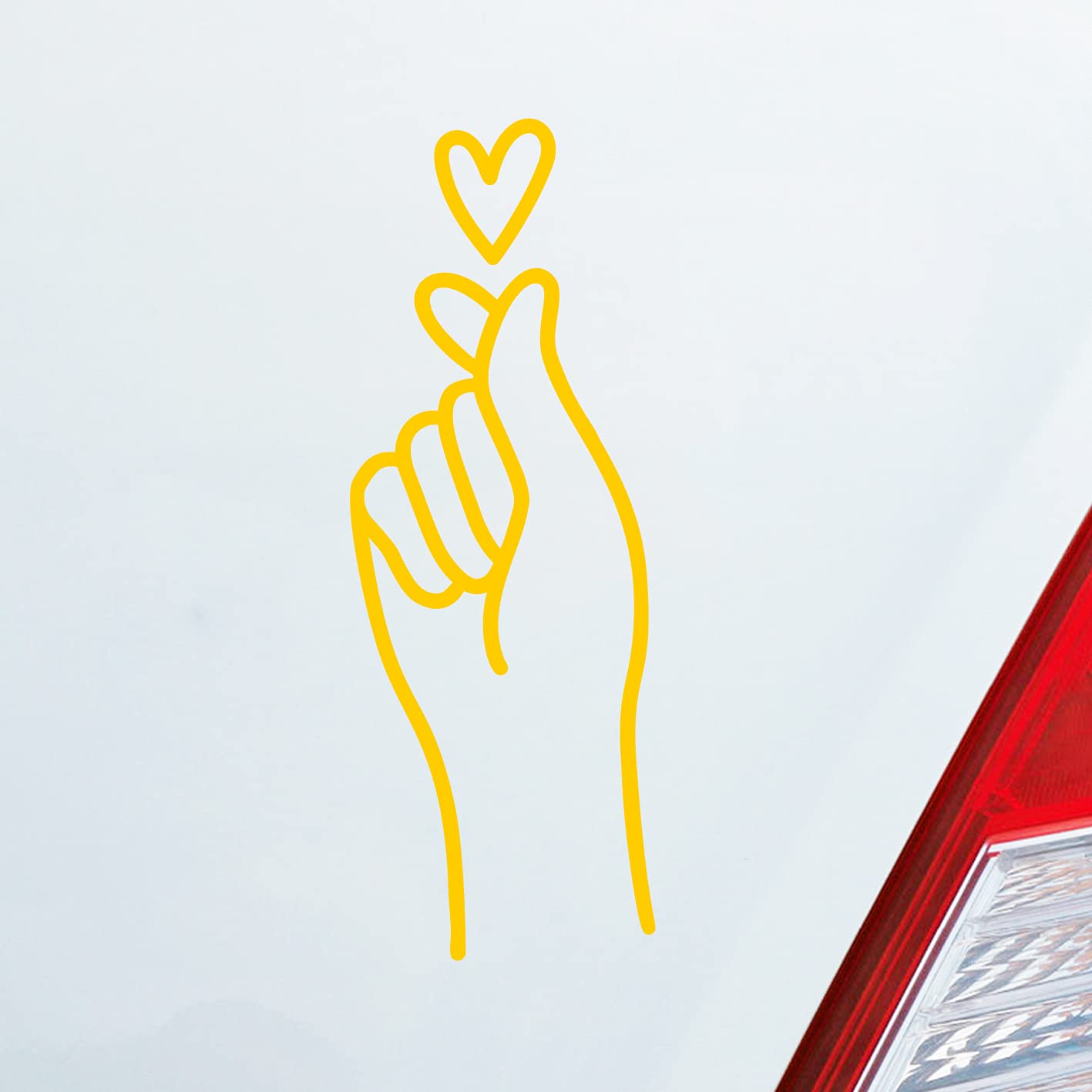 Hellweg Druckerei Auto Aufkleber K-POP Finger Heart Fingerherz Fun Sticker Heckscheibenaufkleber Autoaufkleber mit Musik Motiv von Hellweg Druckerei