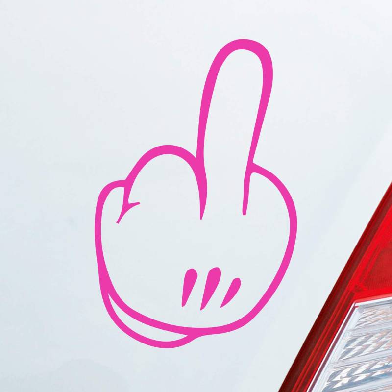 Hellweg Druckerei Mittelfinger Fuck You Lustig Shocker Handschuh Auto Aufkleber Sticker Heckscheibenaufkleber von Hellweg Druckerei