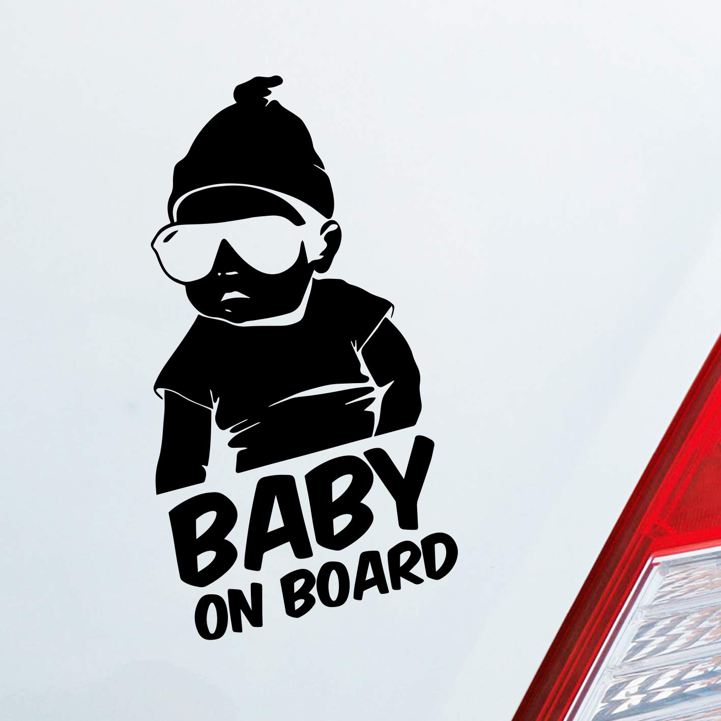 Hellweg Druckerei Baby an Board Baby an Bord Zubehör passend für Hangover Fans Auto Aufkleber Sticker Heckscheibenaufkleber von Hellweg Druckerei