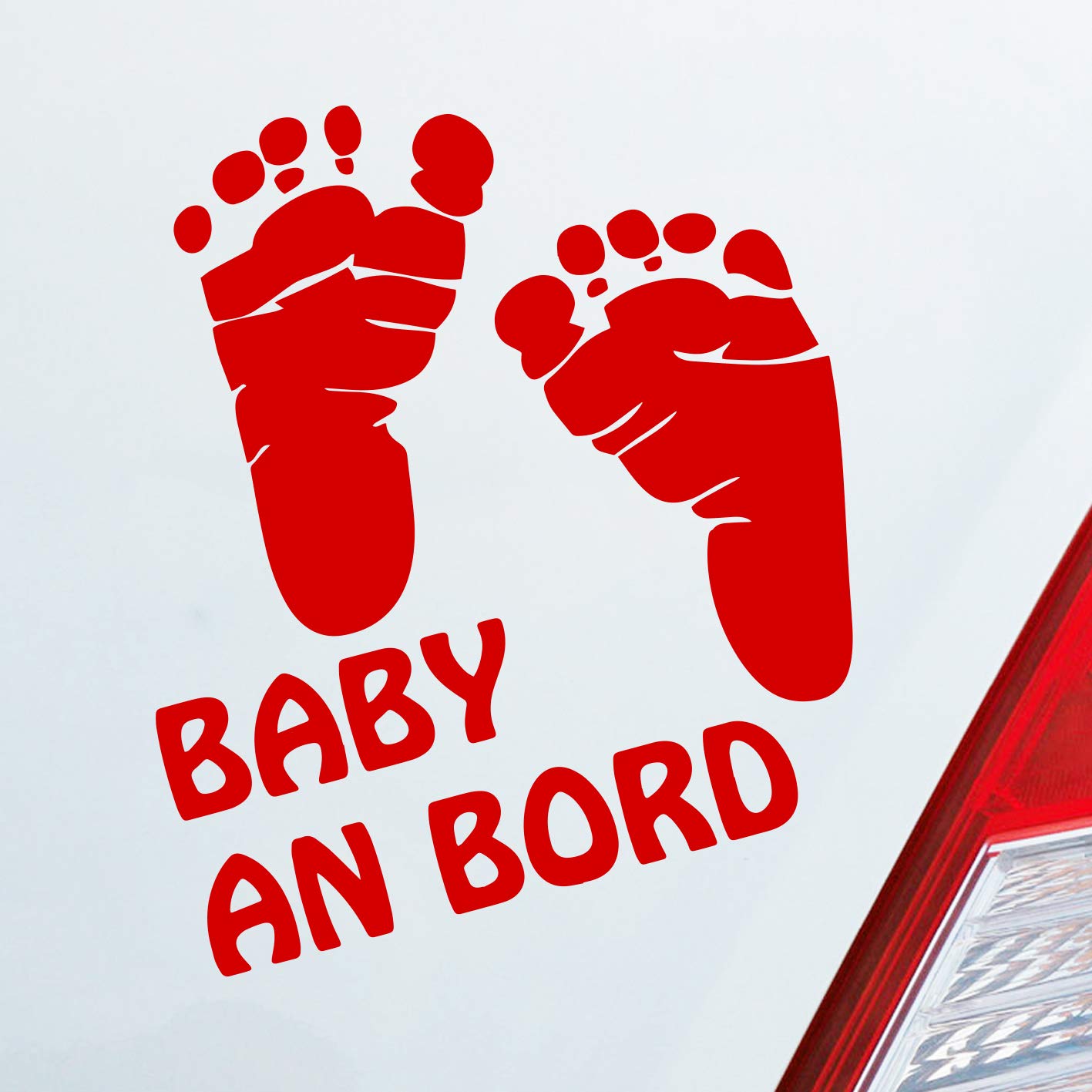 Hellweg Druckerei Baby an Bord Füße on Board Junge Mädchen Auto Aufkleber Sticker Heckscheibenaufkleber von Hellweg Druckerei