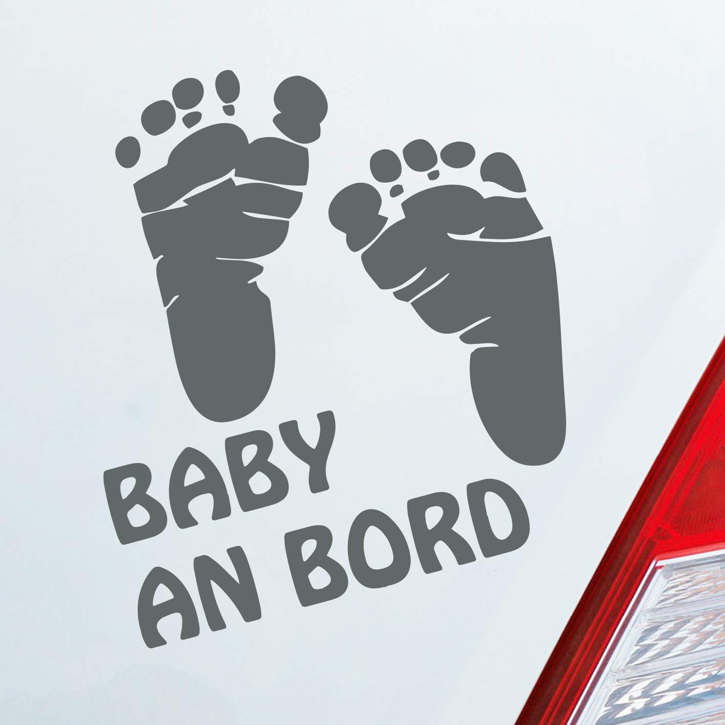 Hellweg Druckerei Baby an Bord Füße on Board Junge Mädchen Auto Aufkleber Sticker Heckscheibenaufkleber von Hellweg Druckerei