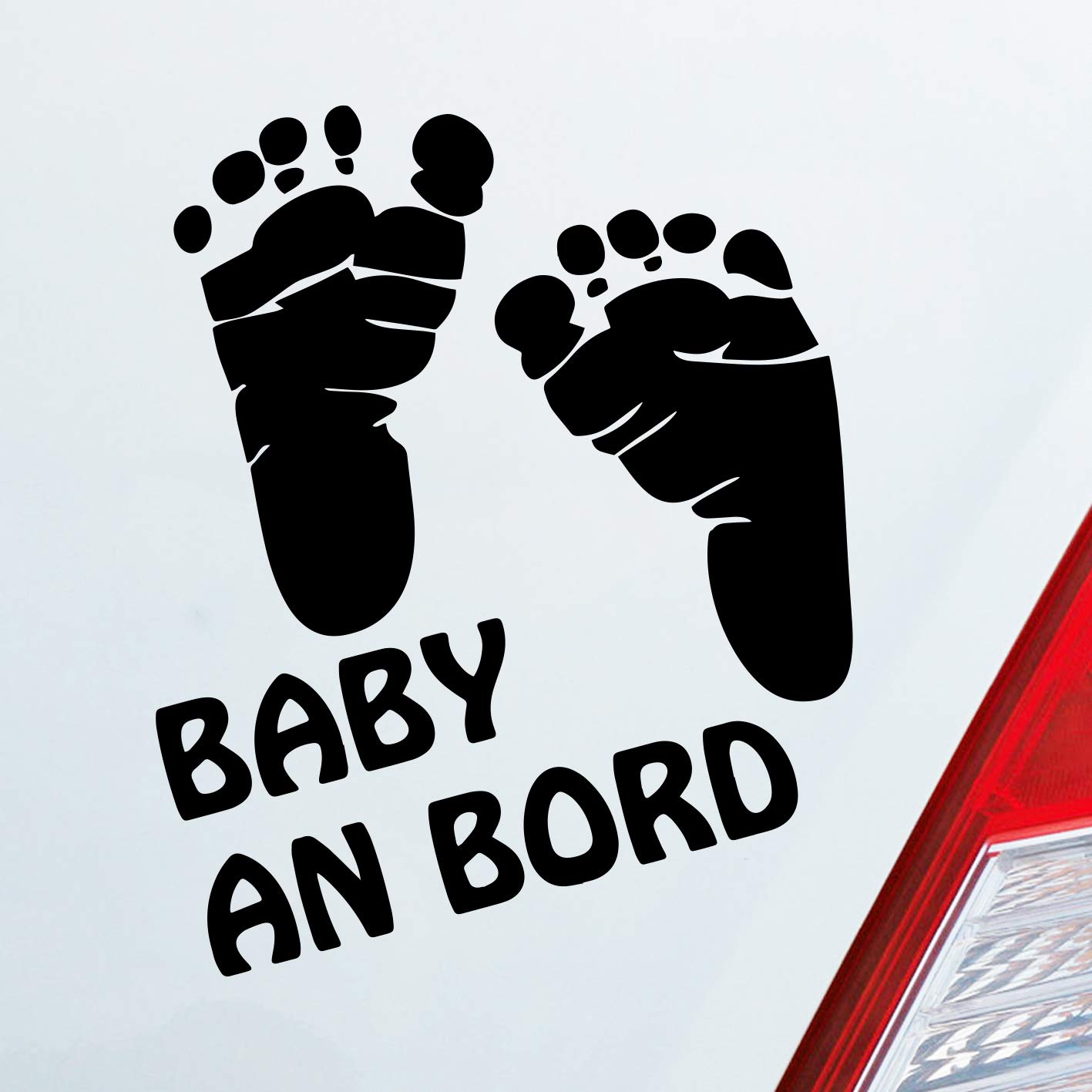 Hellweg Druckerei Baby an Bord Füße on Board Junge Mädchen Auto Aufkleber Sticker Heckscheibenaufkleber von Hellweg Druckerei