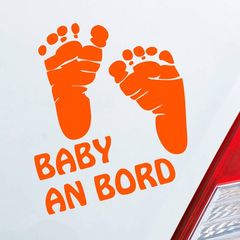 Hellweg Druckerei Baby an Bord Füße on Board Junge Mädchen Auto Aufkleber Sticker Heckscheibenaufkleber von Hellweg Druckerei