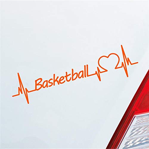 Hellweg Druckerei Basketball Herzschlag Ballsport Korb Team Sport Liebe Auto Aufkleber Sticker Heckscheibenaufkleber von Hellweg Druckerei