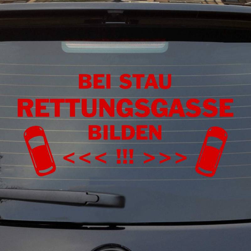 Hellweg Druckerei Bei Stau Rettungsgasse bilden Auto Aufkleber Sticker Heckscheibenaufkleber von Hellweg Druckerei