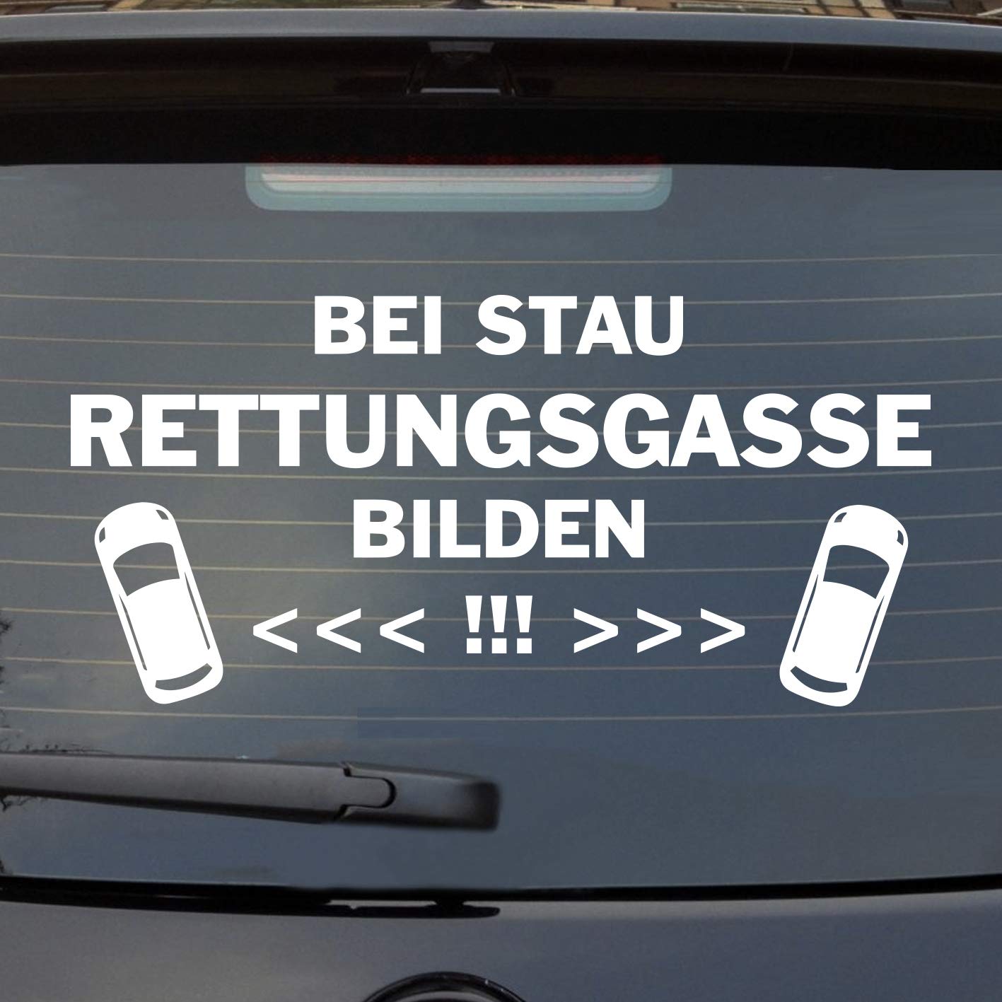 Hellweg Druckerei Bei Stau Rettungsgasse bilden Auto Aufkleber Sticker Heckscheibenaufkleber von Hellweg Druckerei