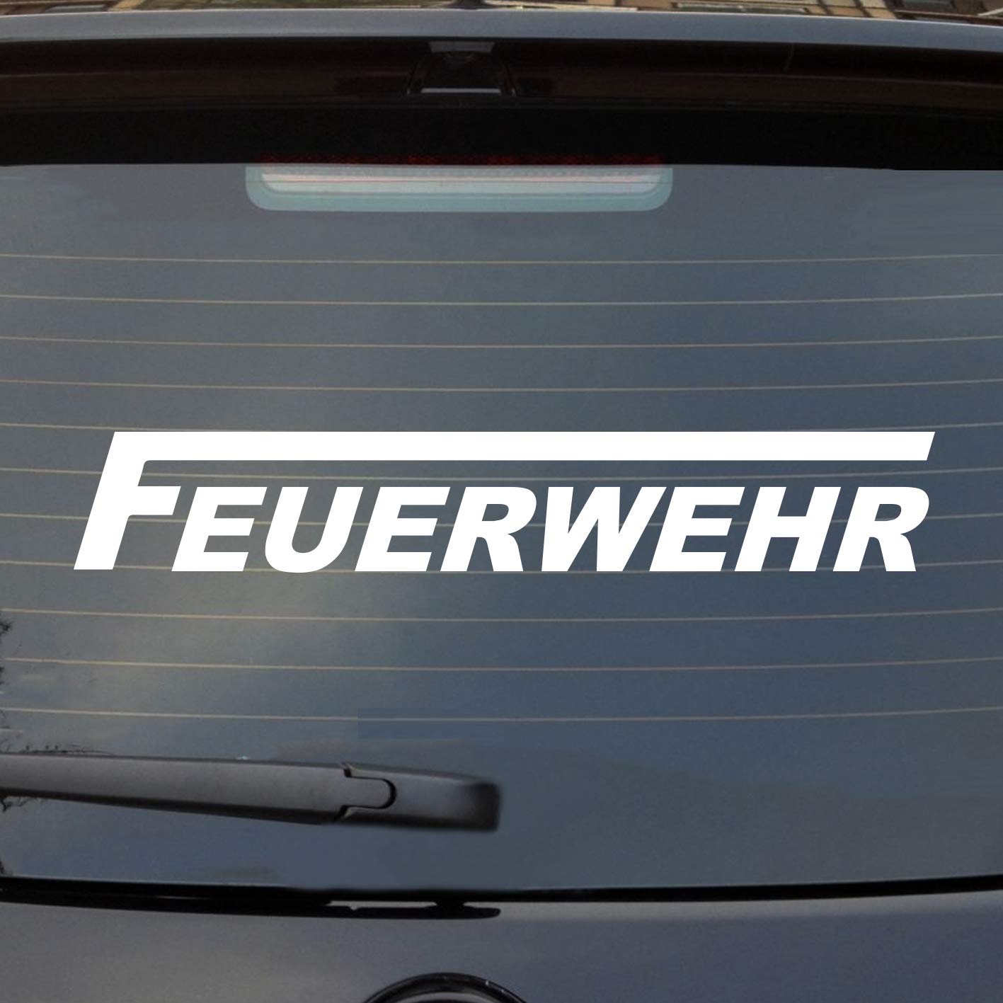 Hellweg Druckerei Feuerwehr langes F Auto Aufkleber Sticker Heckscheibenaufkleber von Hellweg Druckerei