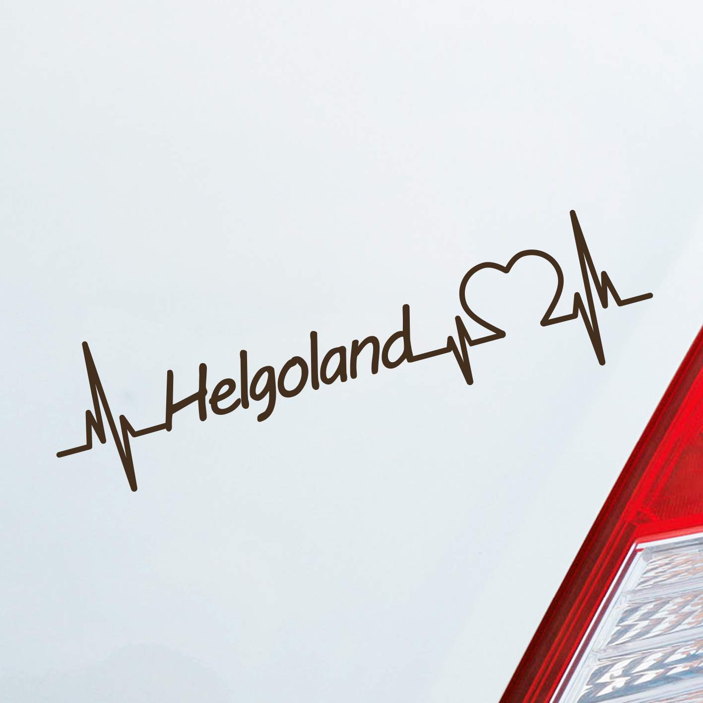 Hellweg Druckerei Helgoland Herz Puls Insel Island Nordsee Liebe Love Auto Aufkleber Sticker Heckscheibenaufkleber von Hellweg Druckerei