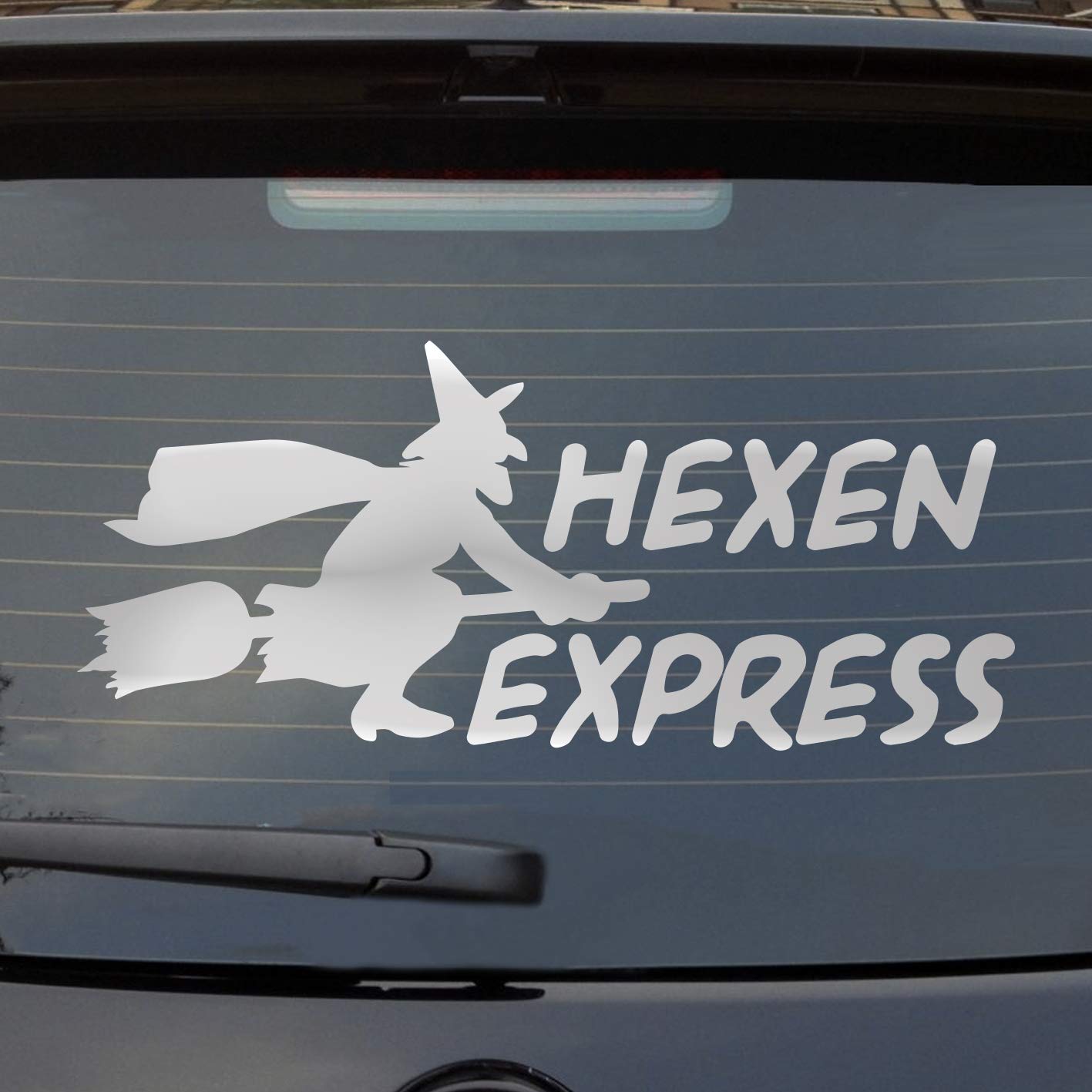 Hellweg Druckerei Hexen Express Auto Aufkleber Sticker Heckscheibenaufkleber von Hellweg Druckerei