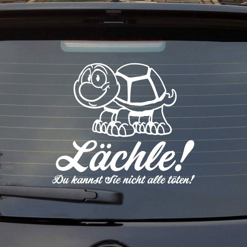 Hellweg Druckerei Lächle Du Kannst Sie Nicht alle töten Schildkröte Auto Aufkleber Sticker Heckscheibenaufkleber von Hellweg Druckerei