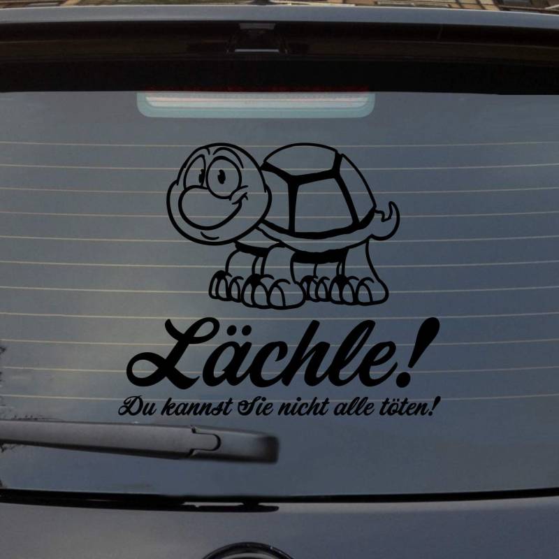 Hellweg Druckerei Lächle Du Kannst Sie Nicht alle töten Schildkröte Auto Aufkleber Sticker Heckscheibenaufkleber von Hellweg Druckerei