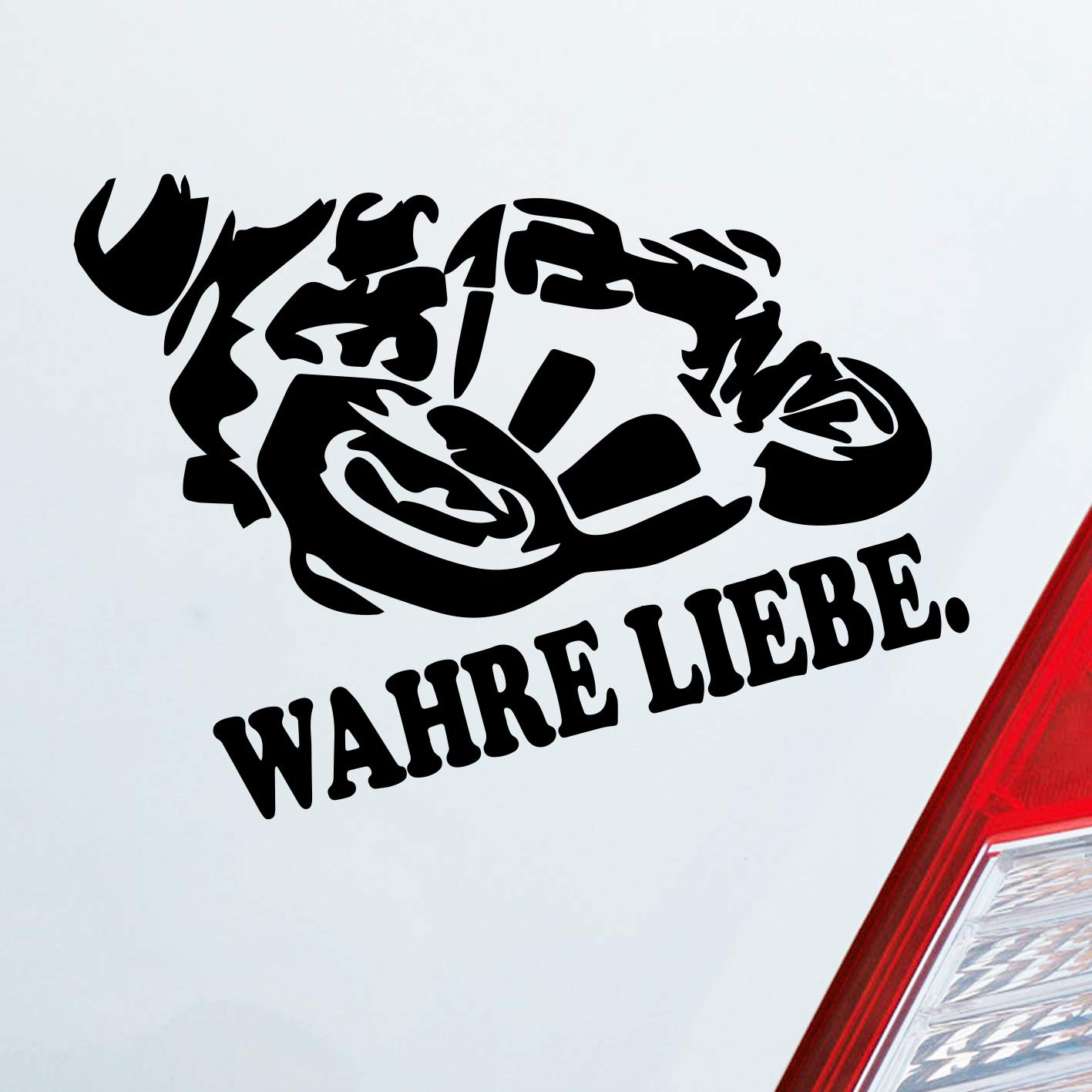 Hellweg Druckerei Motorrad Wahre Liebe Moped Bike Mopped JDM Auto Aufkleber Sticker Heckscheibenaufkleber von Hellweg Druckerei