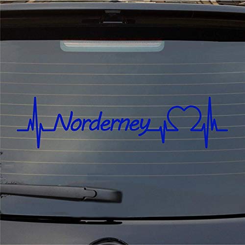 Hellweg Druckerei Norderney Herzschlag Puls Insel Nordsee Liebe Auto Aufkleber Sticker Heckscheibenaufkleber von Hellweg Druckerei