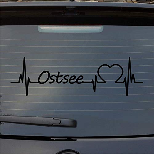 Hellweg Druckerei Ostsee Herzschlag Puls See Osten East Liebe Auto Aufkleber Sticker Heckscheibenaufkleber von Hellweg Druckerei