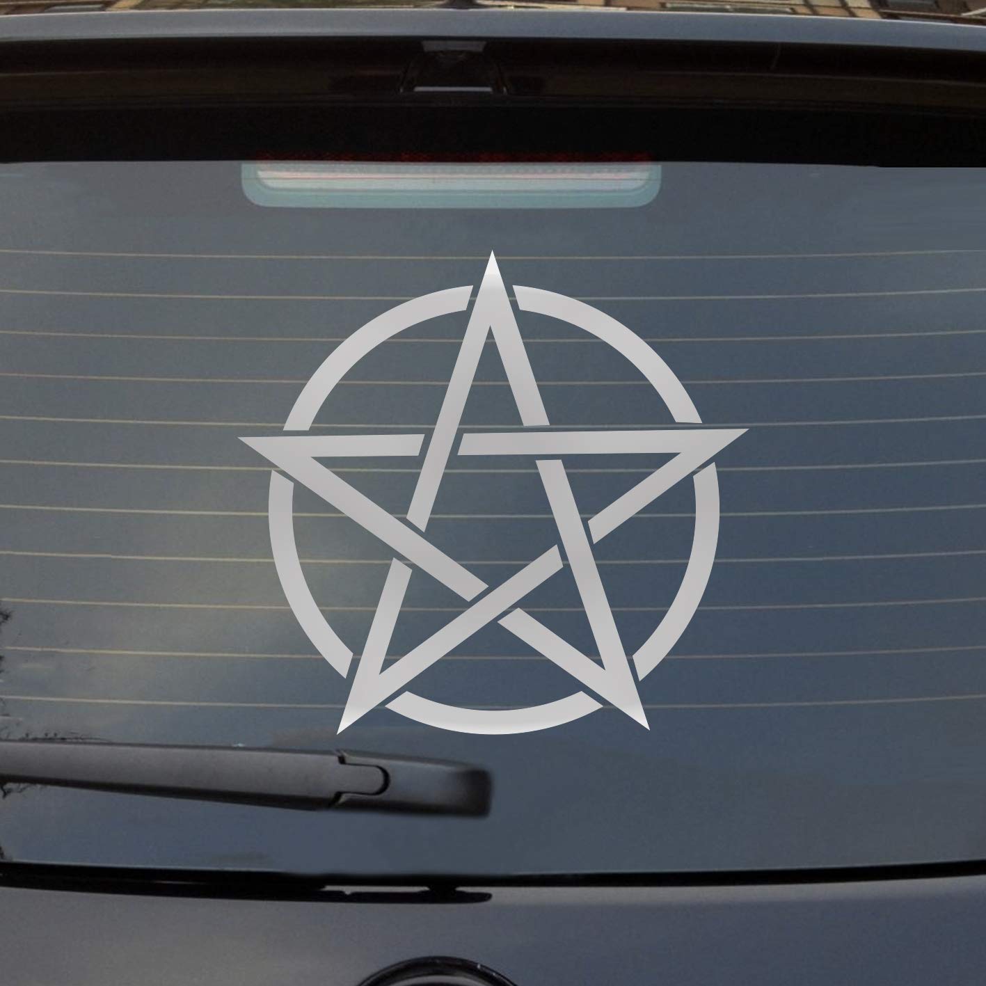 Hellweg Druckerei Pentagram Druidenfuß Gothic Auto Aufkleber Sticker Heckscheibenaufkleber von Hellweg Druckerei