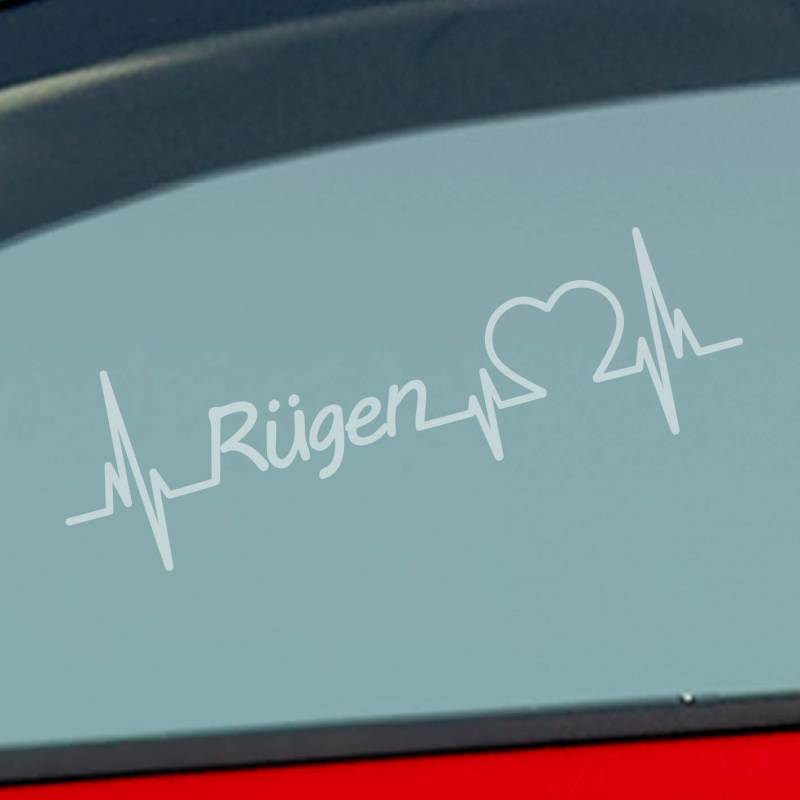 Hellweg Druckerei Rügen Herz Puls Insel Island Ostsee Liebe Love Auto Aufkleber Sticker Heckscheibenaufkleber von Hellweg Druckerei