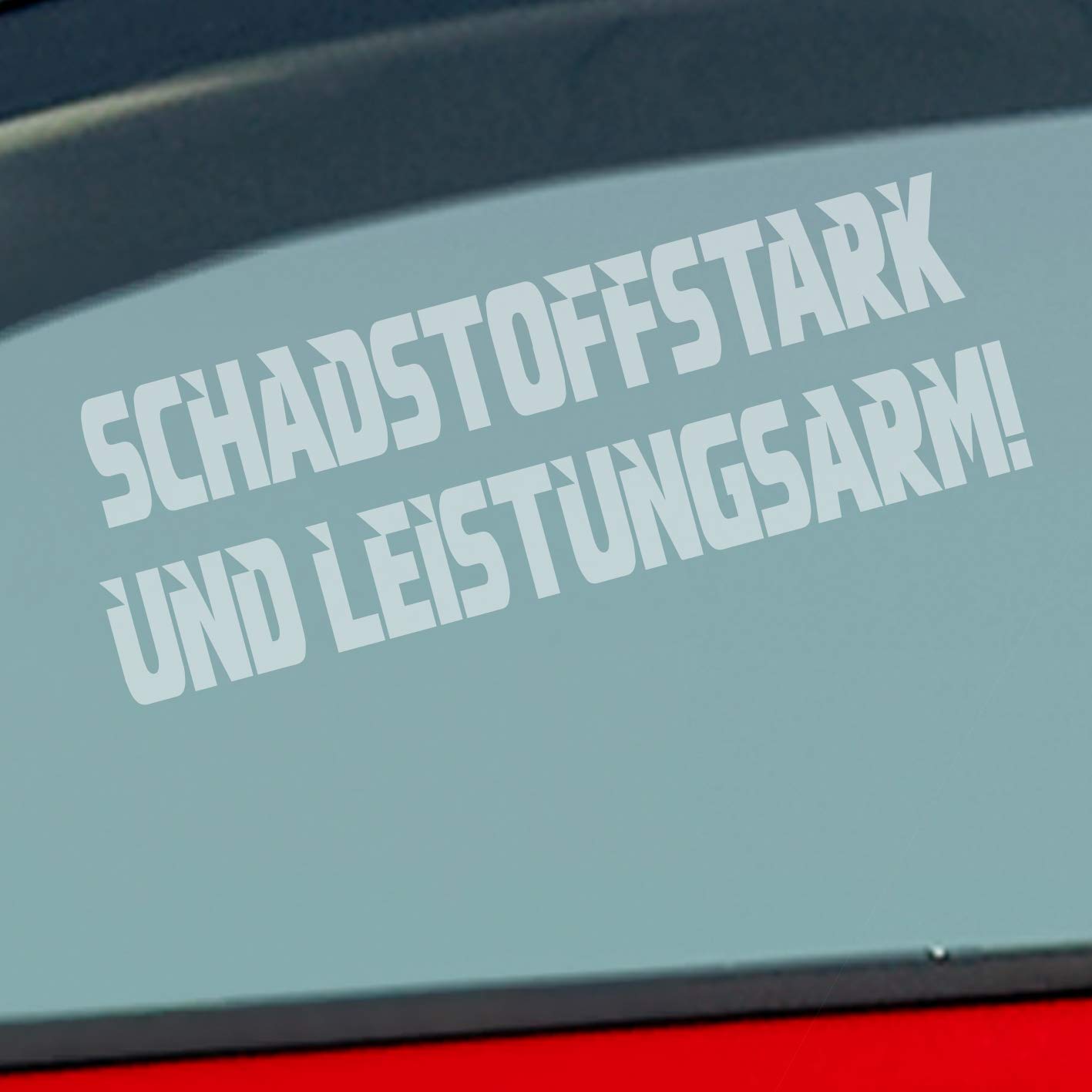 Hellweg Druckerei Schadstoffstark und Leistungsarm Fun Auto JDM Auto Aufkleber Sticker Heckscheibenaufkleber von Hellweg Druckerei