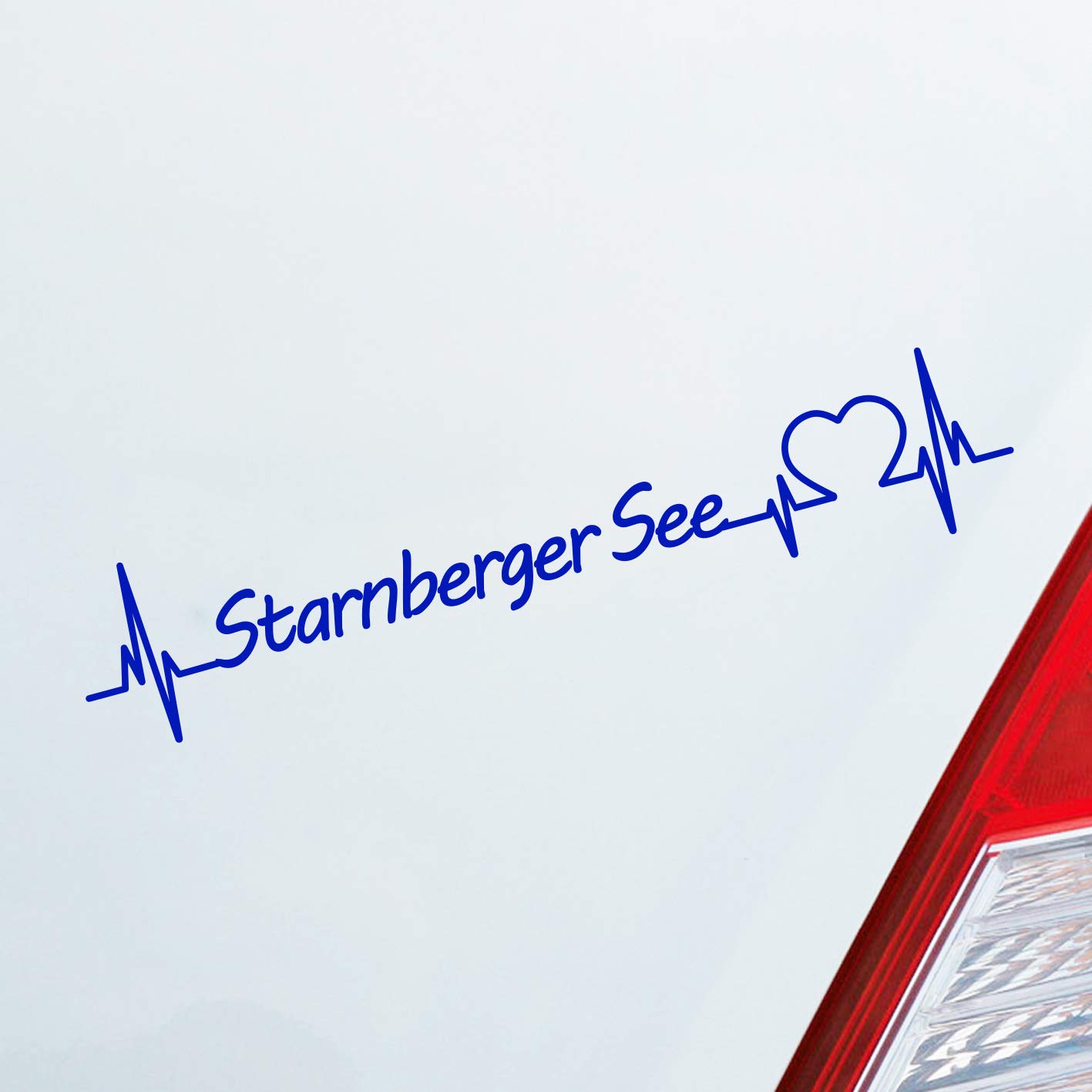 Hellweg Druckerei Starnberger See Herz Puls See Sea Liebe Love Auto Aufkleber Sticker Heckscheibenaufkleber von Hellweg Druckerei