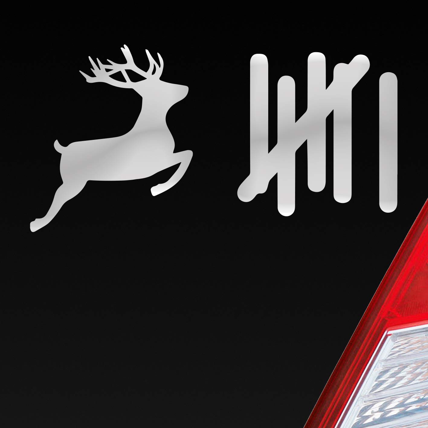 Hellweg Druckerei Strichliste Tally List Hirsch Winter Deer Auto Aufkleber Sticker Heckscheibenaufkleber von Hellweg Druckerei