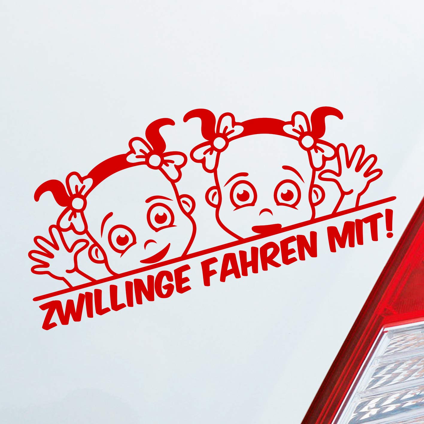 Hellweg Druckerei Zwillinge Fahren mit! Kids Auto Aufkleber Sticker Heckscheibenaufkleber von Hellweg Druckerei