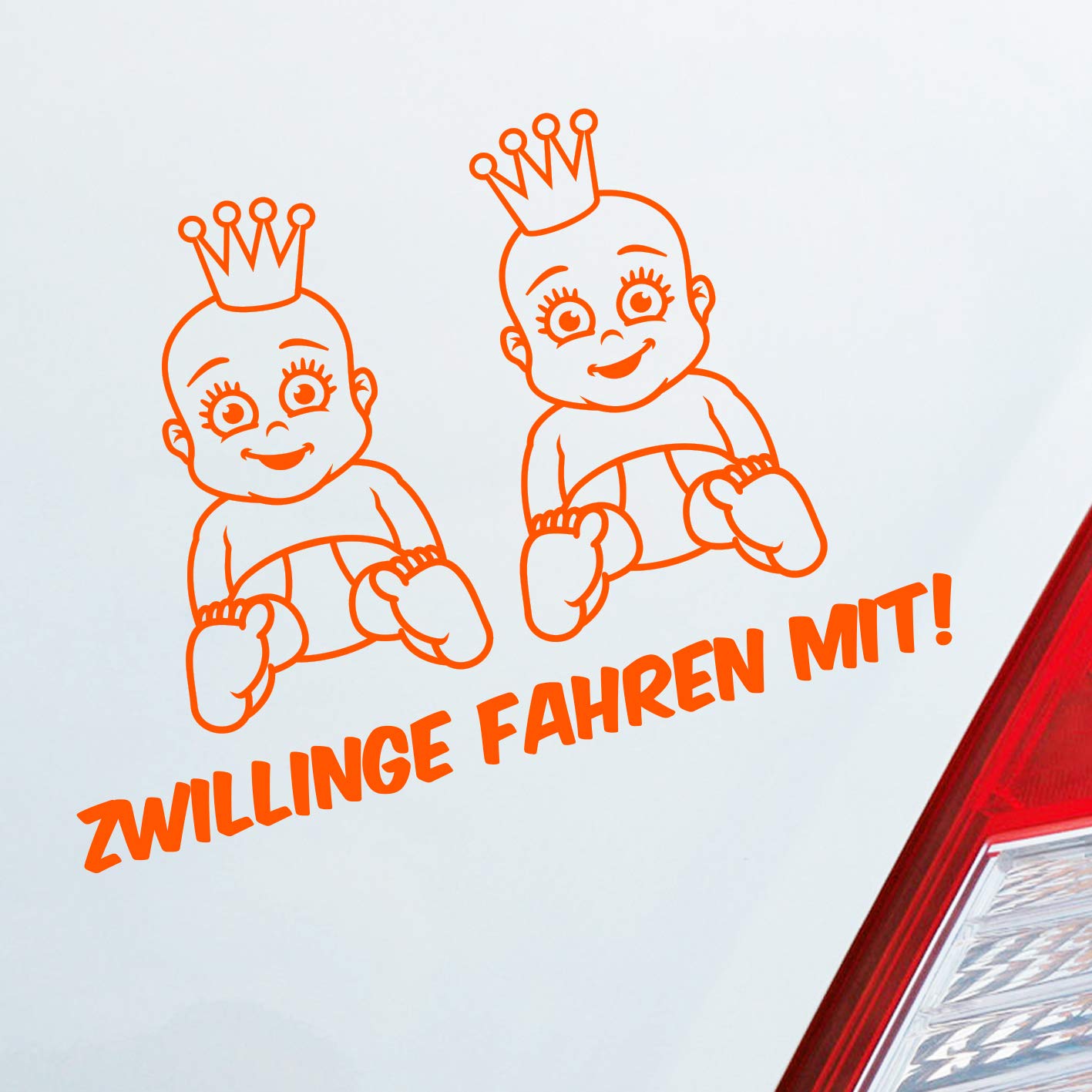 Hellweg Druckerei Zwillinge Fahren mit! Lustig Auto Aufkleber Sticker Heckscheibenaufkleber von Hellweg Druckerei